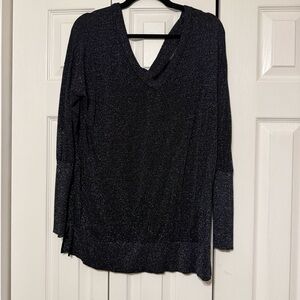 Topshop Shimmering Black Long Sleeve Top